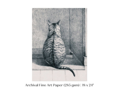 Sitting Cat Sketch | P215 - Single Art Prints - Piccolo Fiore Prints