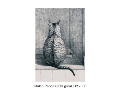 Sitting Cat Sketch | P215 - Single Art Prints - Piccolo Fiore Prints