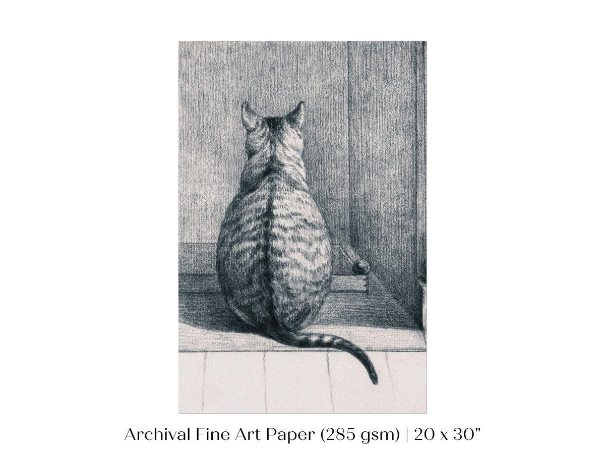 Sitting Cat Sketch | P215 - Single Art Prints - Piccolo Fiore Prints