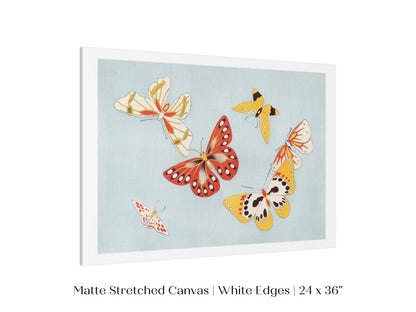 Six Yellow & Red Butterflies | Vintage Japanese Art | P256 - Single Art Prints - Piccolo Fiore Prints