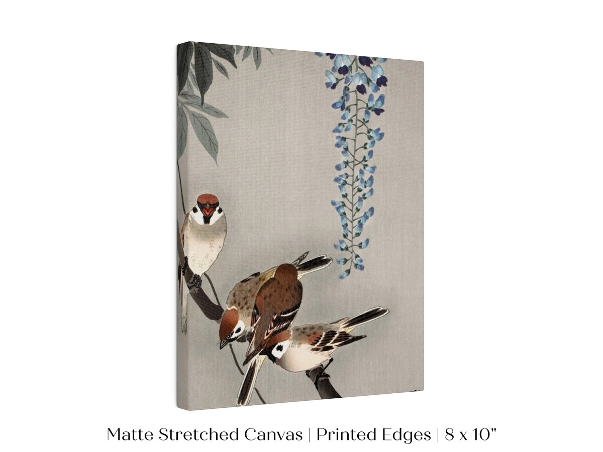 Sparrows and Wisteria | Vintage Japanese Art | P203 - Single Art Prints - Piccolo Fiore Prints