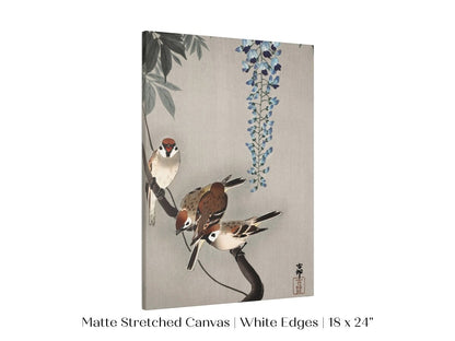 Sparrows and Wisteria | Vintage Japanese Art | P203 - Single Art Prints - Piccolo Fiore Prints