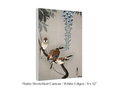 Sparrows and Wisteria | Vintage Japanese Art | P203 - Single Art Prints - Piccolo Fiore Prints