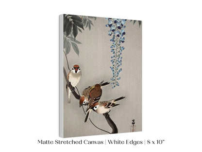 Sparrows and Wisteria | Vintage Japanese Art | P203 - Single Art Prints - Piccolo Fiore Prints