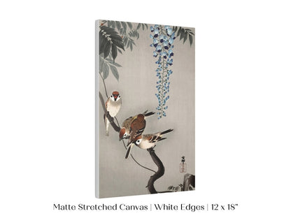 Sparrows and Wisteria | Vintage Japanese Art | P203 - Single Art Prints - Piccolo Fiore Prints