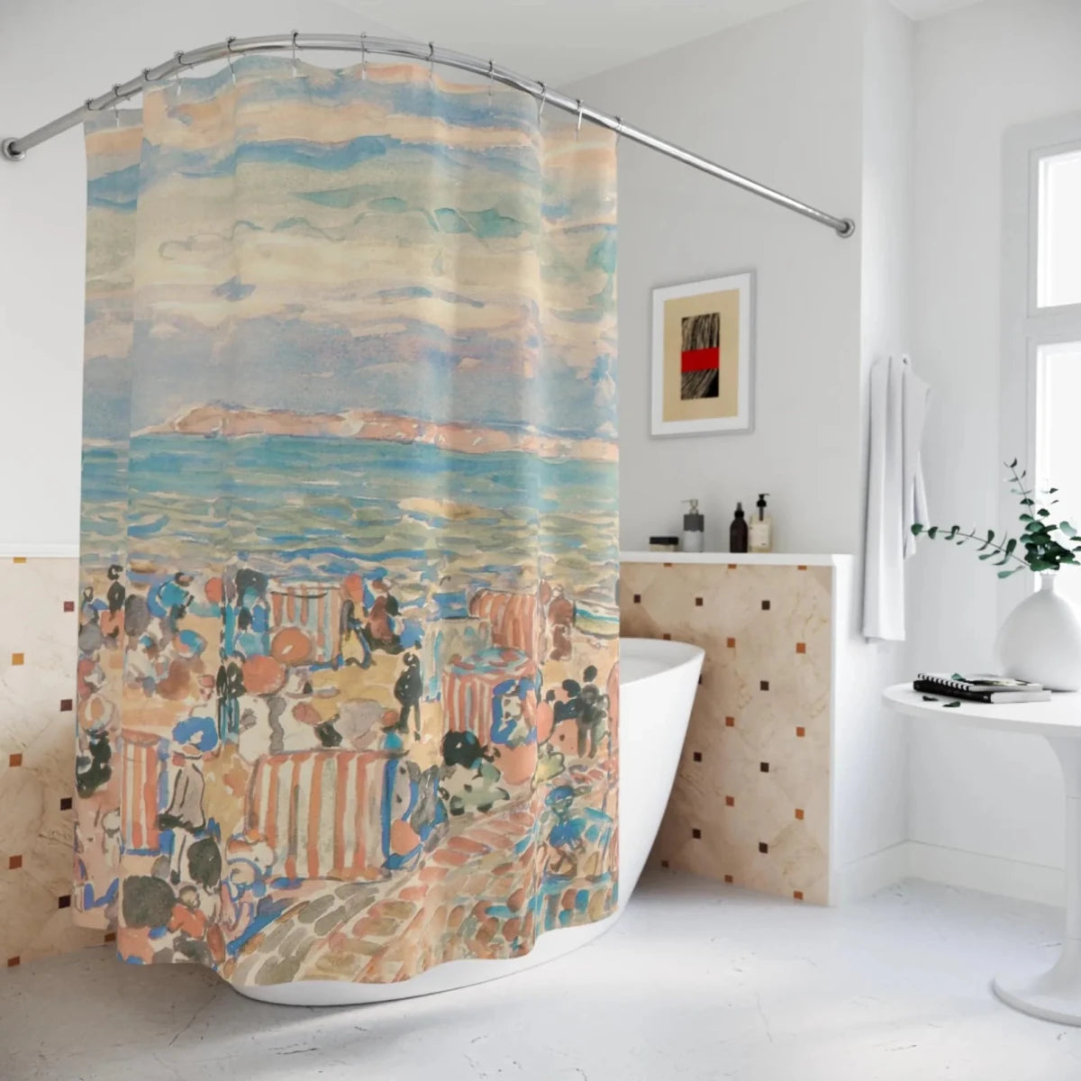 St Malo Beach Shower Curtain - Shower Curtain - Piccolo Fiore Prints