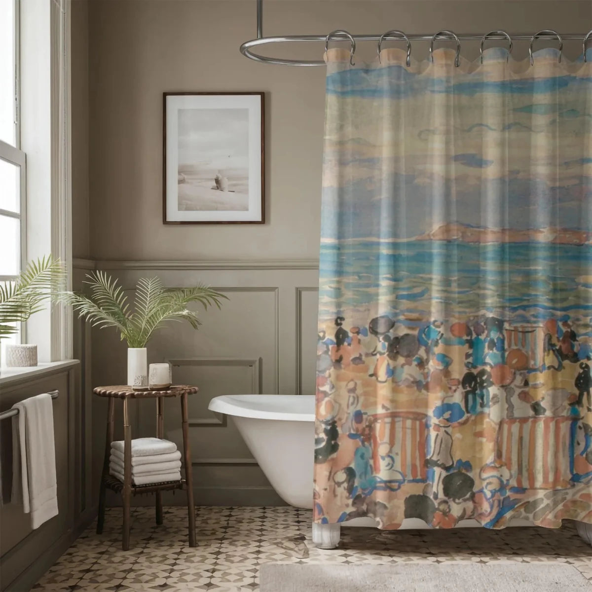 St Malo Beach Shower Curtain - Shower Curtain - Piccolo Fiore Prints