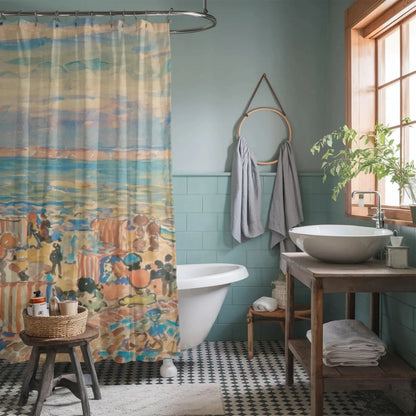 St Malo Beach Shower Curtain - Shower Curtain - Piccolo Fiore Prints