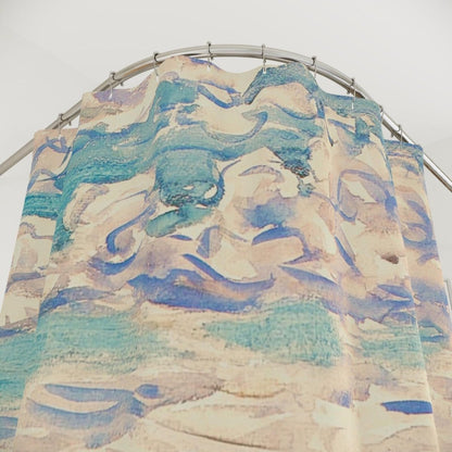 St Malo Coastal Watercolour Shower Curtain - Shower Curtain - Piccolo Fiore Prints