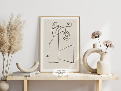 Still Life Lines I | Abstract Vase of Flowers | K12 - Single Art Prints - Piccolo Fiore Prints