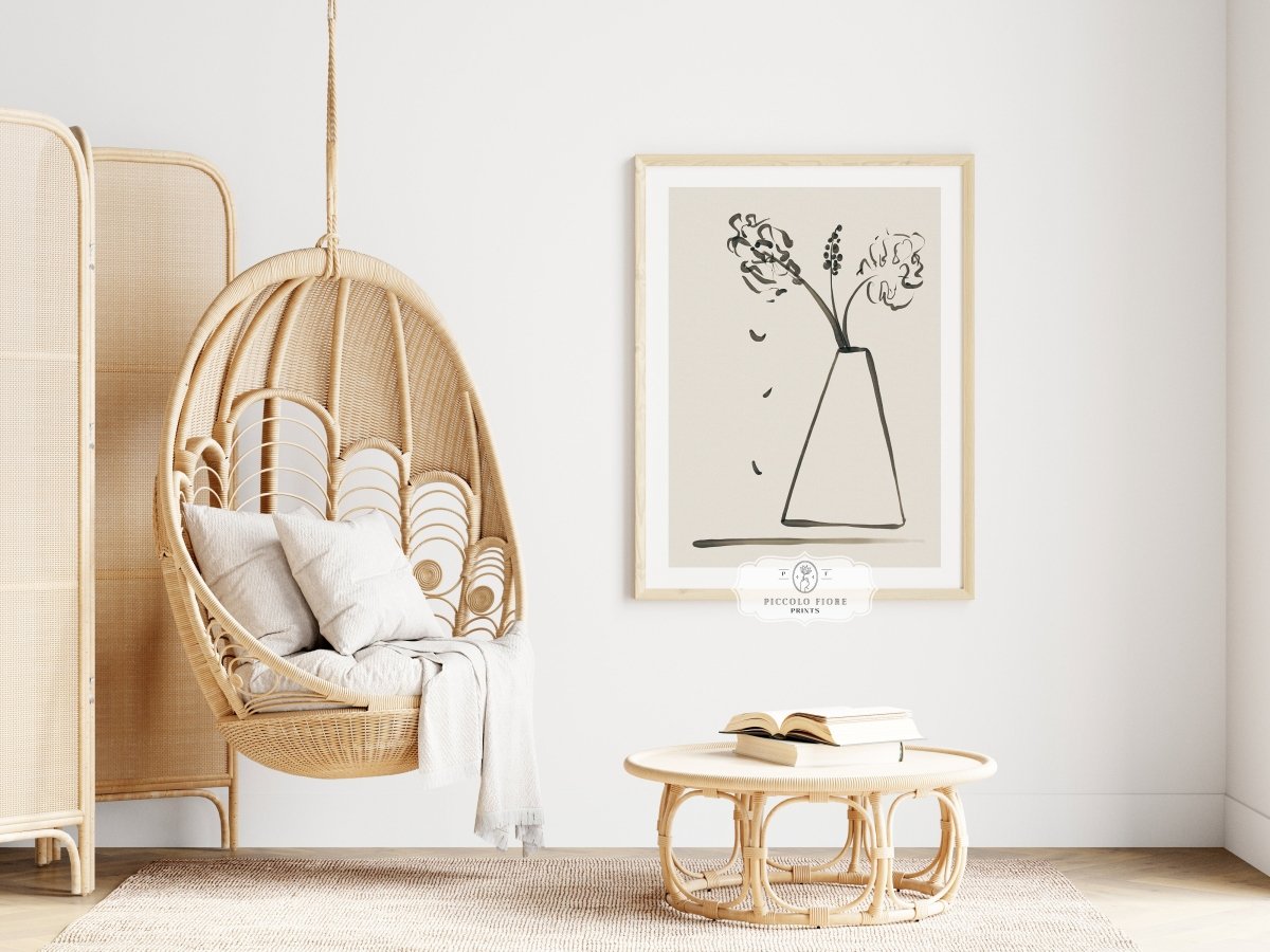 Still Life Lines II | Abstract Vase of Flowers | K13 - Single Art Prints - Piccolo Fiore Prints