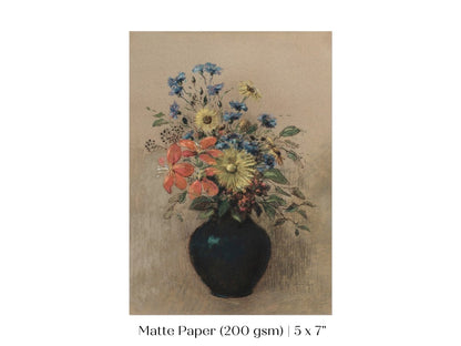 Still Life with a Black Vase of Flowers | P382 - Single Art Prints - Piccolo Fiore Prints