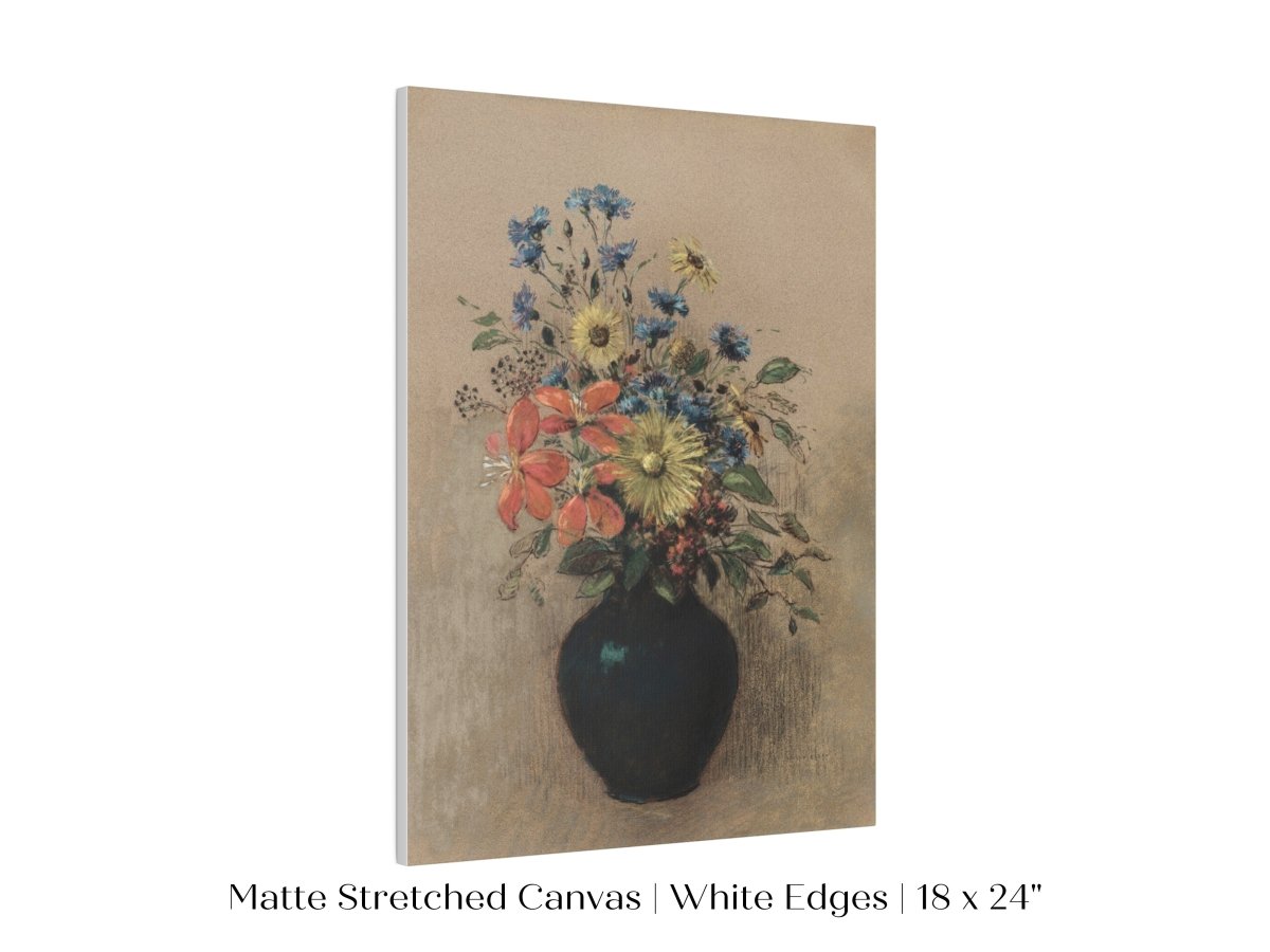 Still Life with a Black Vase of Flowers | P382 - Single Art Prints - Piccolo Fiore Prints