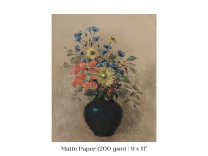 Still Life with a Black Vase of Flowers | P382 - Single Art Prints - Piccolo Fiore Prints