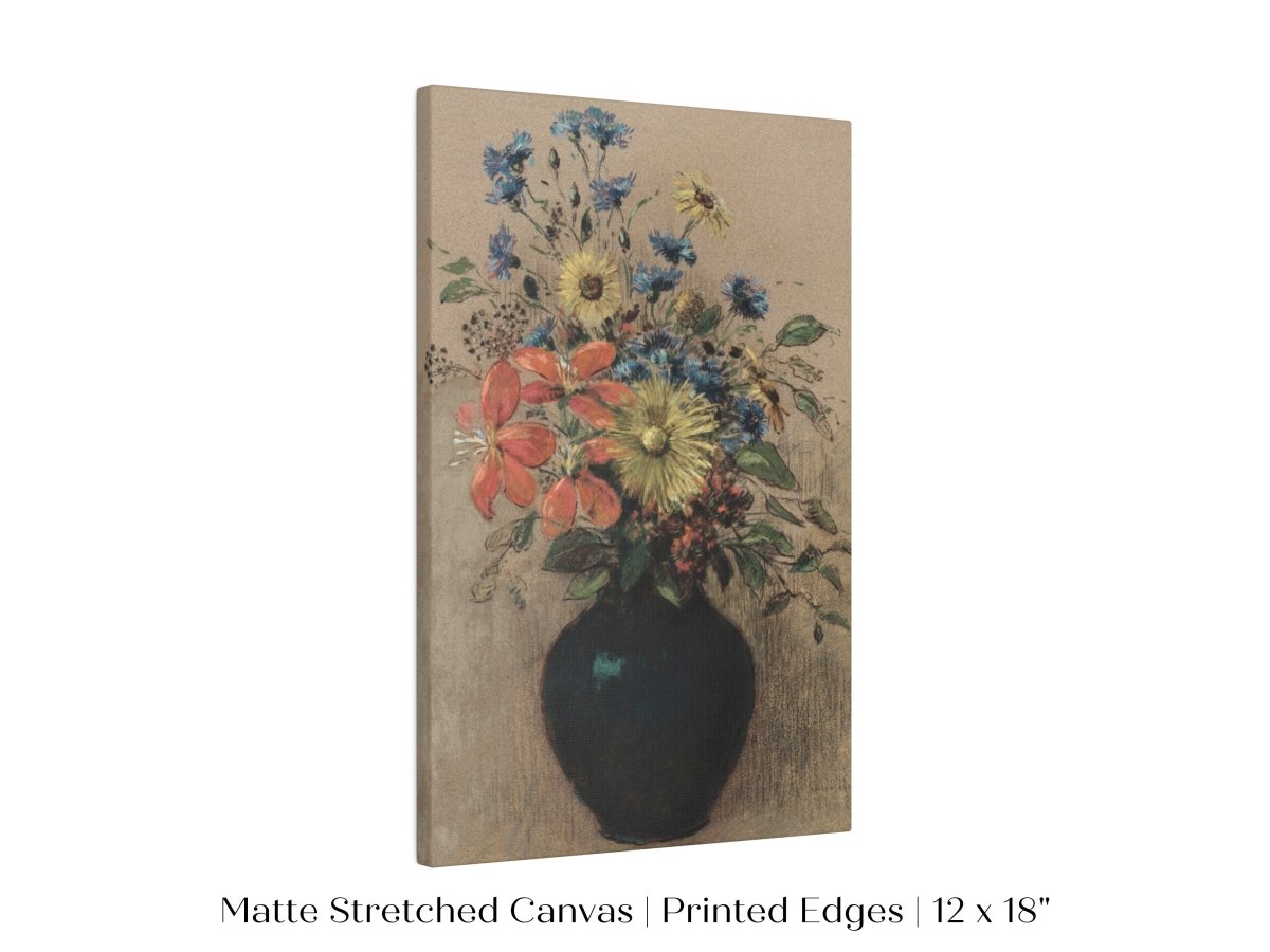 Still Life with a Black Vase of Flowers | P382 - Single Art Prints - Piccolo Fiore Prints