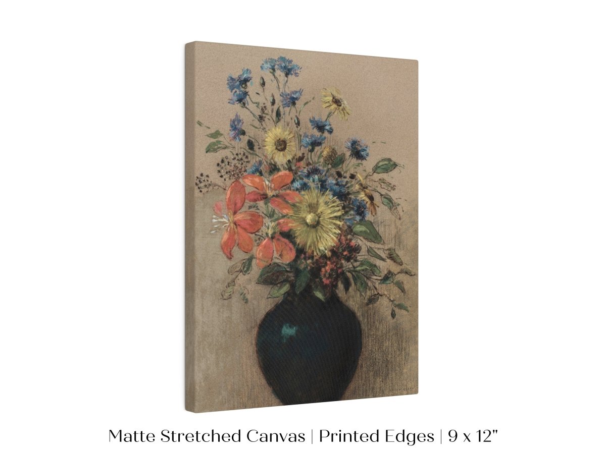 Still Life with a Black Vase of Flowers | P382 - Single Art Prints - Piccolo Fiore Prints