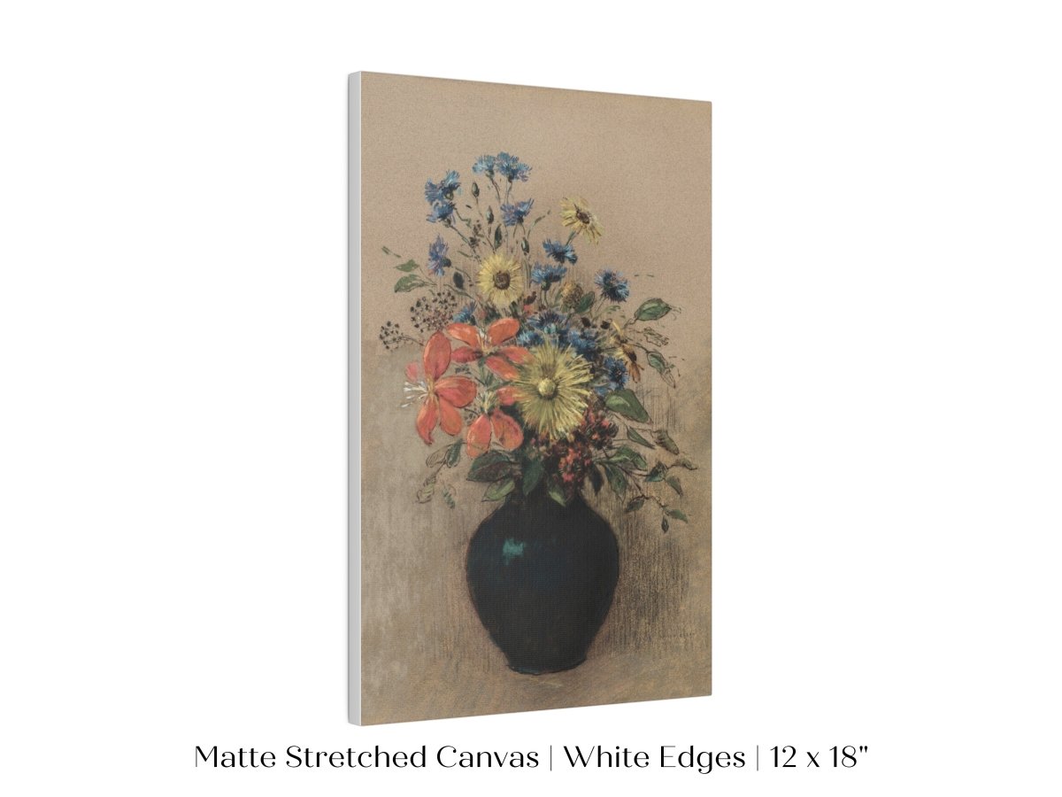 Still Life with a Black Vase of Flowers | P382 - Single Art Prints - Piccolo Fiore Prints