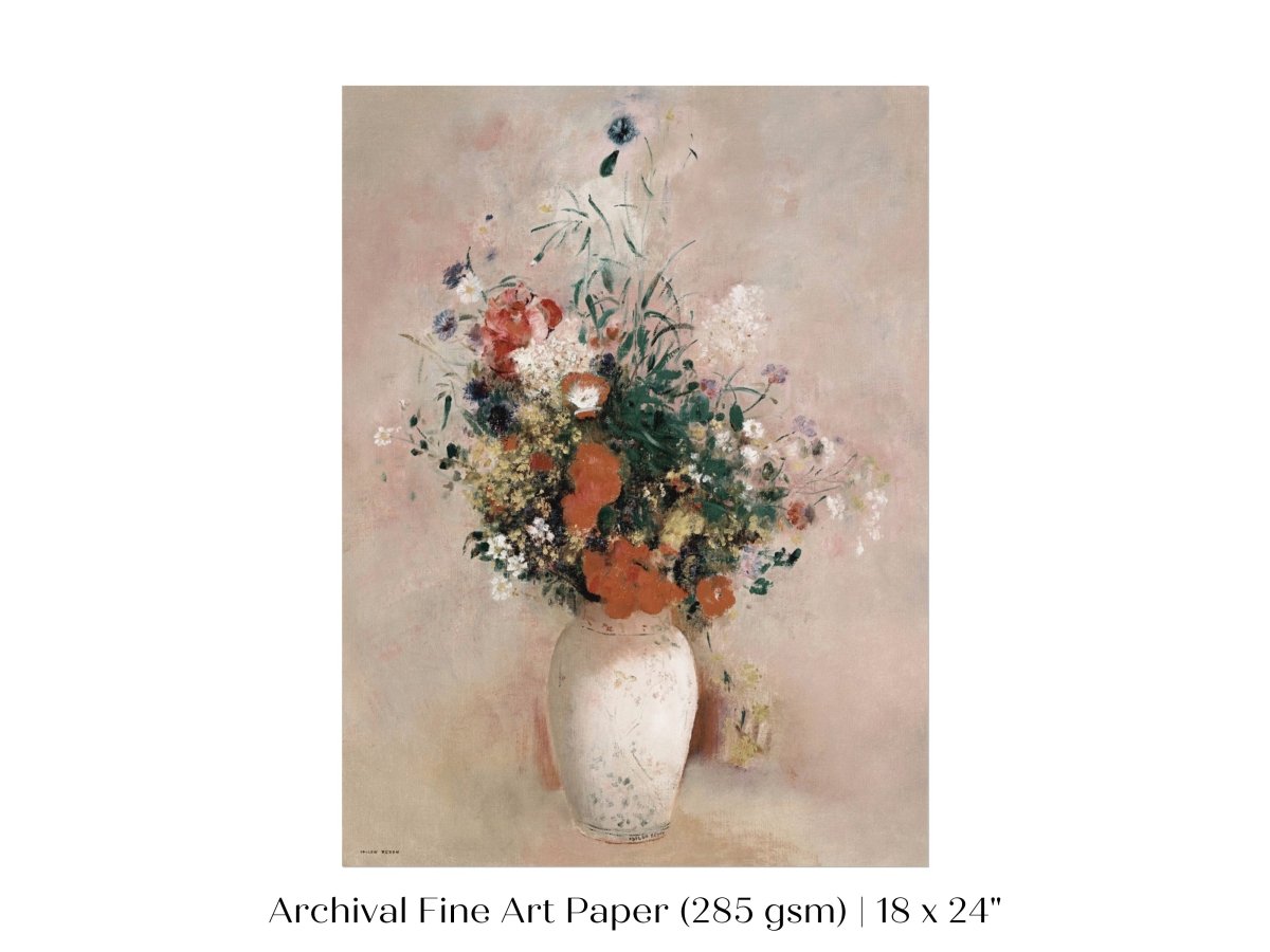 Still Life with a Vase of Flowers | P379 - Single Art Prints - Piccolo Fiore Prints