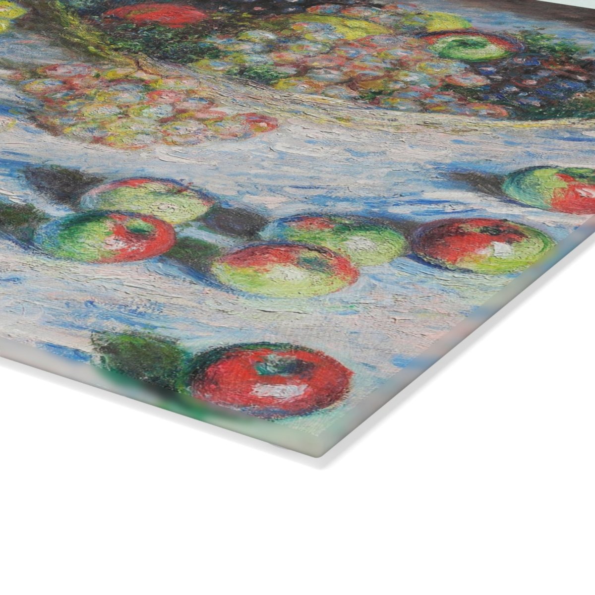 Still Life with Apples and Grapes | Glass Chopping Board - Glass Chopping Board - Piccolo Fiore Prints