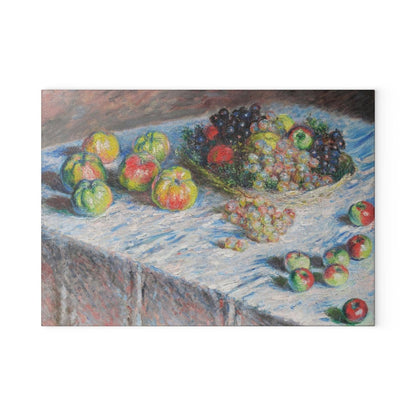 Still Life with Apples and Grapes | Glass Chopping Board - Glass Chopping Board - Piccolo Fiore Prints