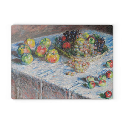 Still Life with Apples and Grapes | Glass Chopping Board - Glass Chopping Board - Piccolo Fiore Prints