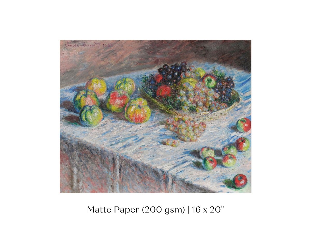 Still Life with Apples and Grapes | P44 - Single Art Prints - Piccolo Fiore Prints