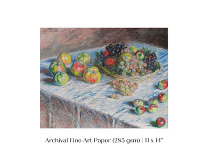 Still Life with Apples and Grapes | P44 - Single Art Prints - Piccolo Fiore Prints
