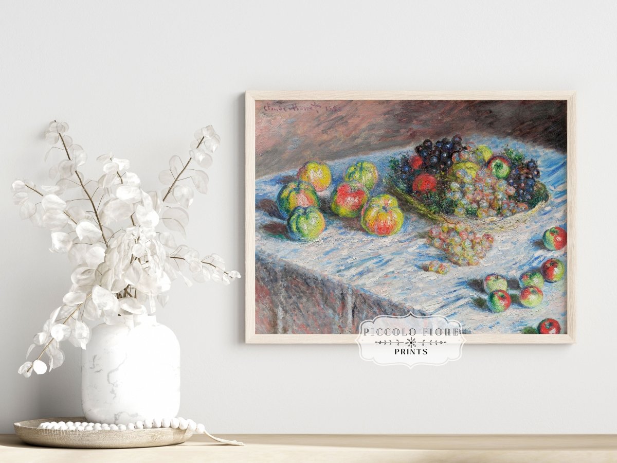 Still Life with Apples and Grapes | P44 - Single Art Prints - Piccolo Fiore Prints