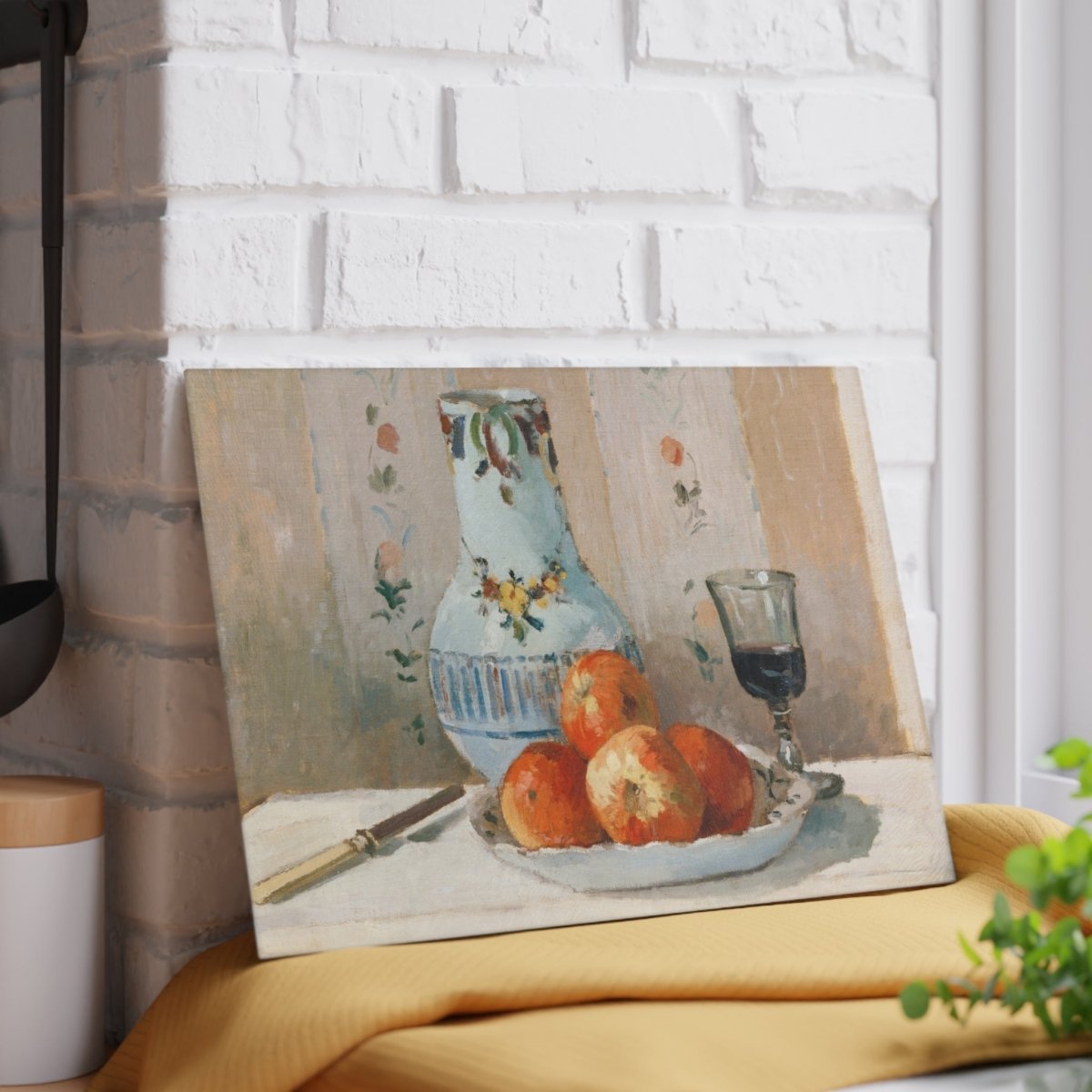 Still Life with Apples and Pitcher | Glass Chopping Board - Glass Chopping Board - Piccolo Fiore Prints