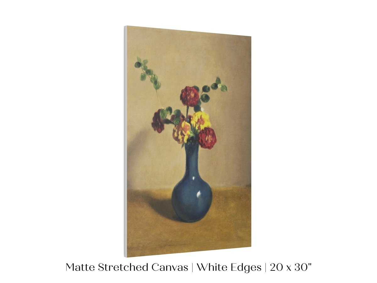 Still Life with Blue Vase of Flowers | P315 - Single Art Prints - Piccolo Fiore Prints