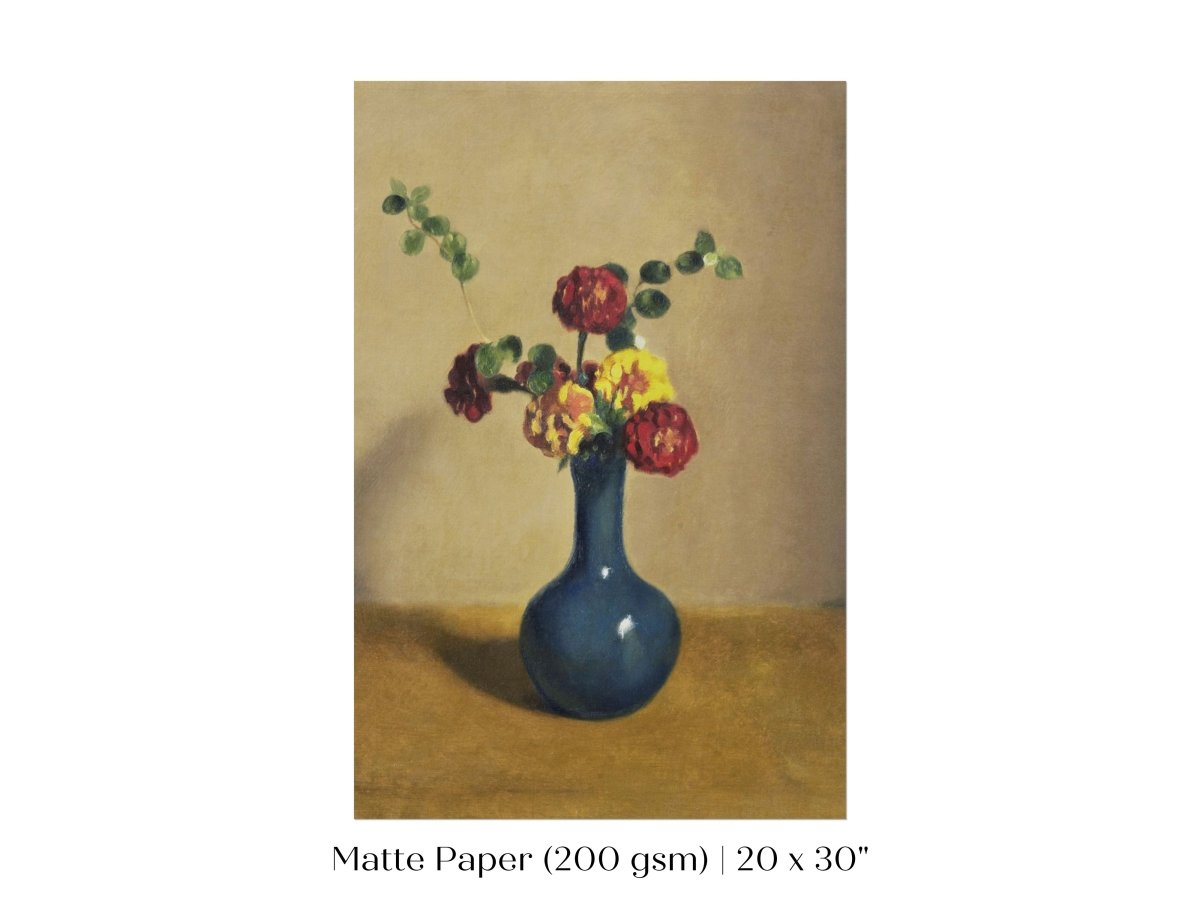 Still Life with Blue Vase of Flowers | P315 - Single Art Prints - Piccolo Fiore Prints