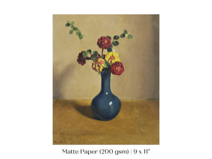 Still Life with Blue Vase of Flowers | P315 - Single Art Prints - Piccolo Fiore Prints