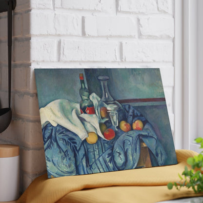 Still Life with Bottles and Apples | Glass Chopping Board - Glass Chopping Board - Piccolo Fiore Prints