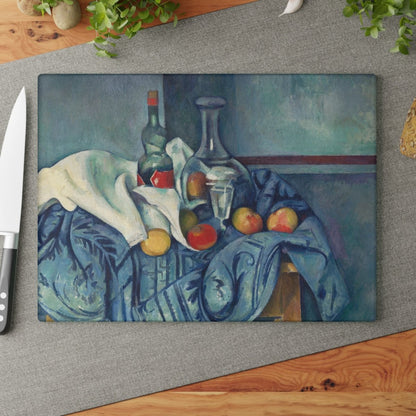 Still Life with Bottles and Apples | Glass Chopping Board - Glass Chopping Board - Piccolo Fiore Prints