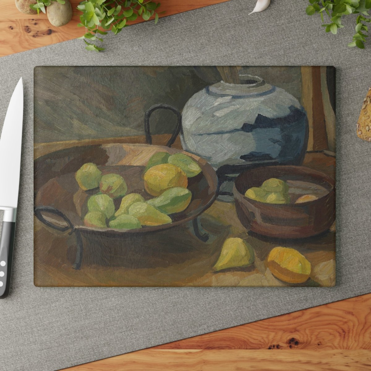 Still Life with Bowls of Fruit | Glass Chopping Board - Glass Chopping Board - Piccolo Fiore Prints