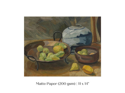 Still Life with Bowls of Fruit | P487 - Single Art Prints - Piccolo Fiore Prints
