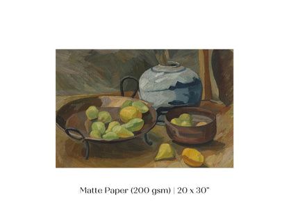 Still Life with Bowls of Fruit | P487 - Single Art Prints - Piccolo Fiore Prints