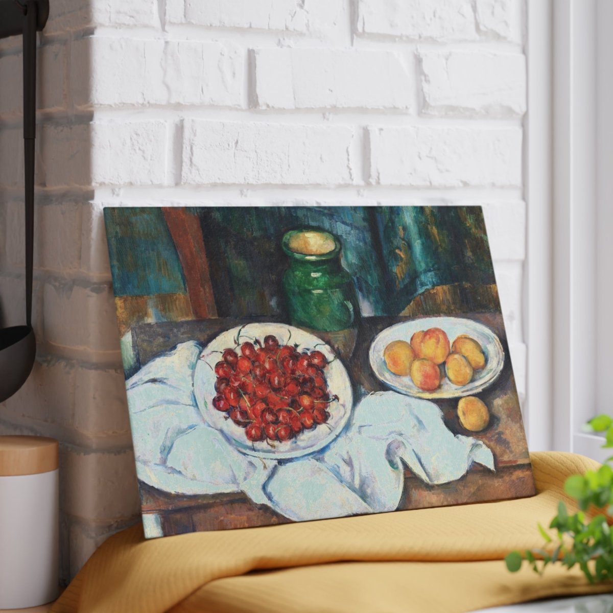 Still Life with Cherries | Glass Chopping Board - Glass Chopping Board - Piccolo Fiore Prints