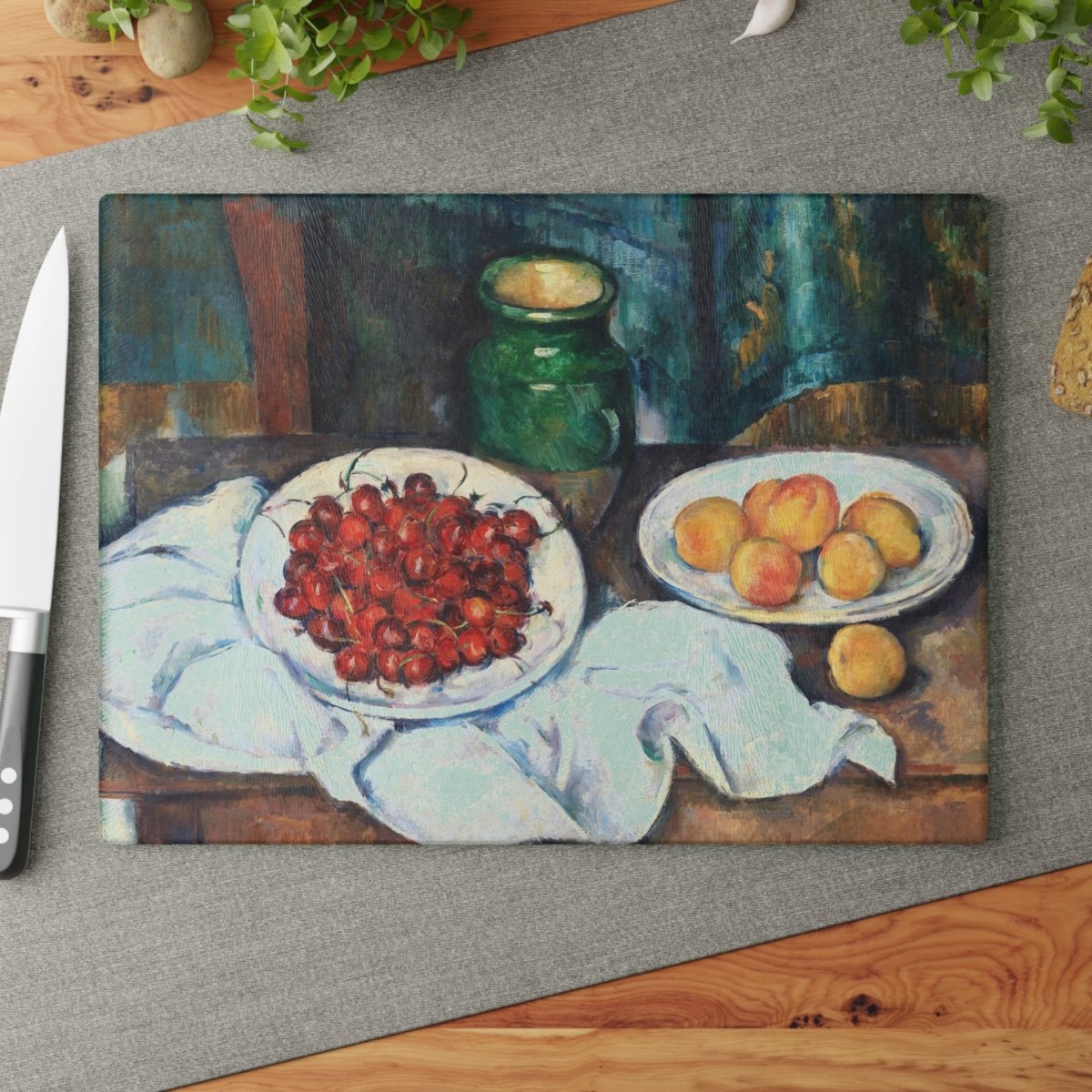 Still Life with Cherries | Glass Chopping Board - Glass Chopping Board - Piccolo Fiore Prints