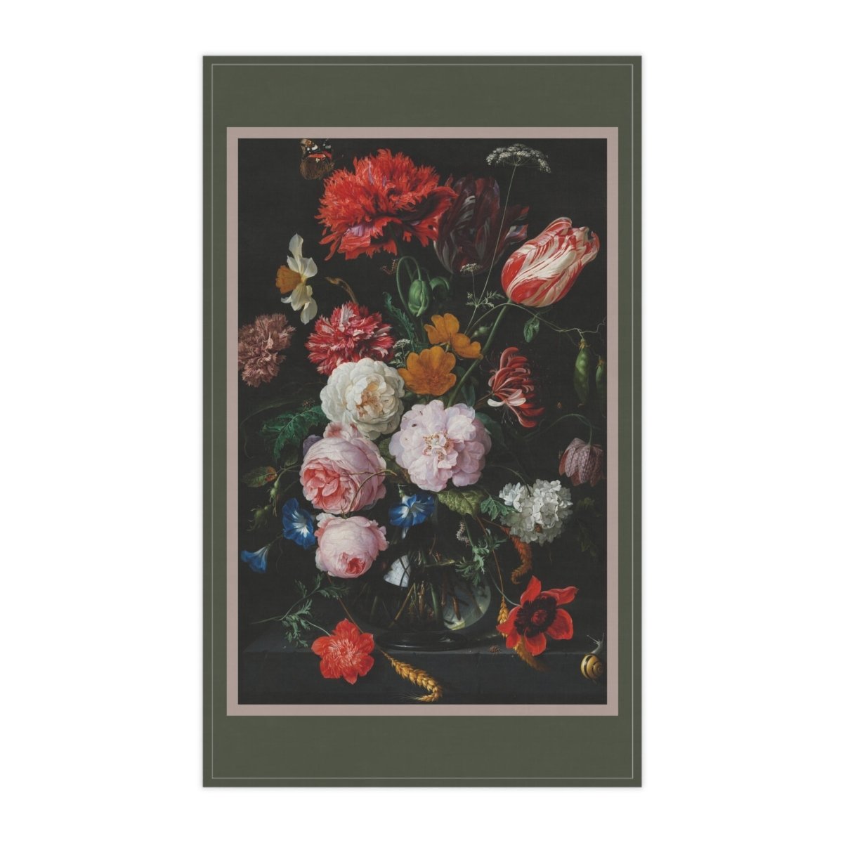 Still Life with Flowers in a Glass Vase | Tea Towel - Tea Towel - Piccolo Fiore Prints