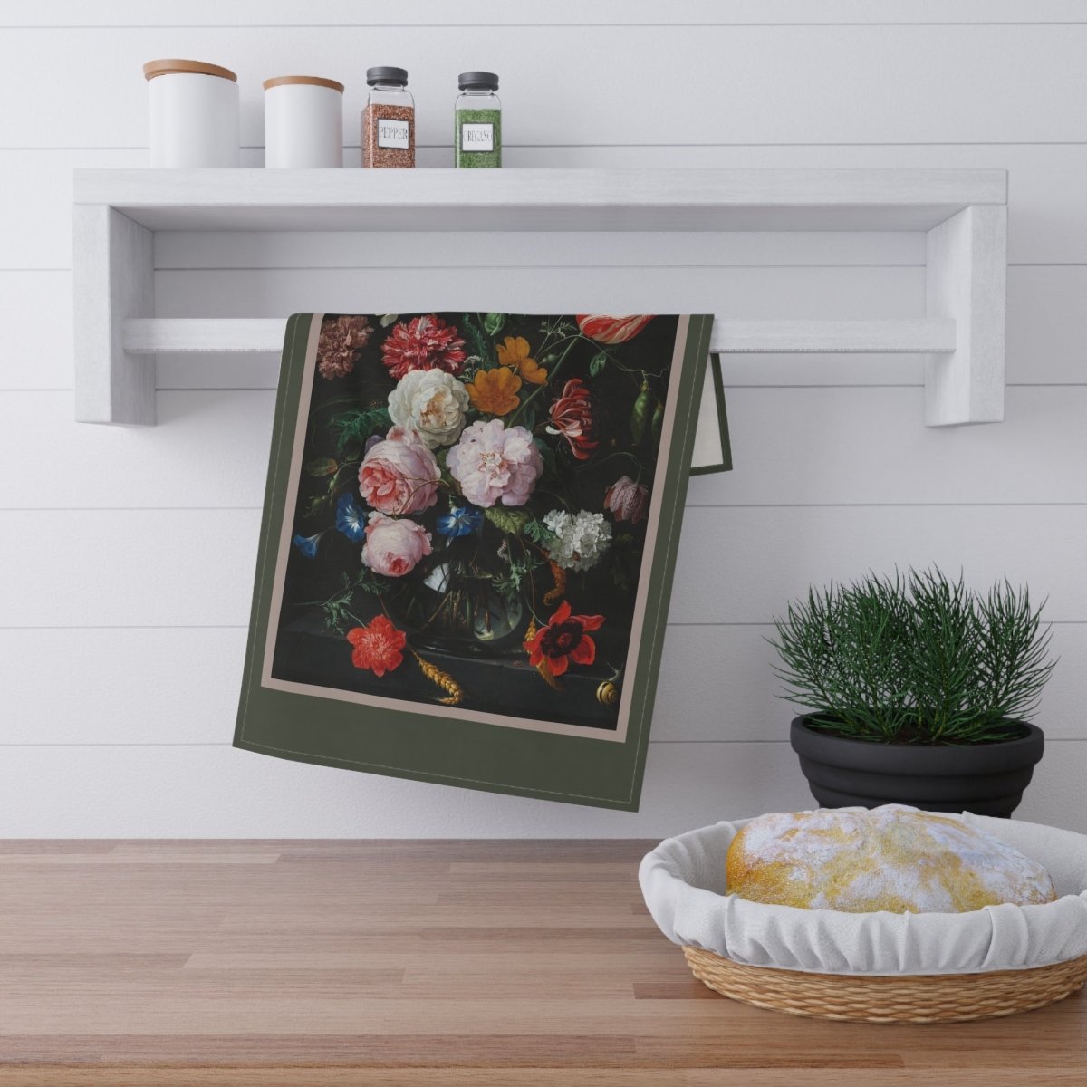 Still Life with Flowers in a Glass Vase | Tea Towel - Tea Towel - Piccolo Fiore Prints
