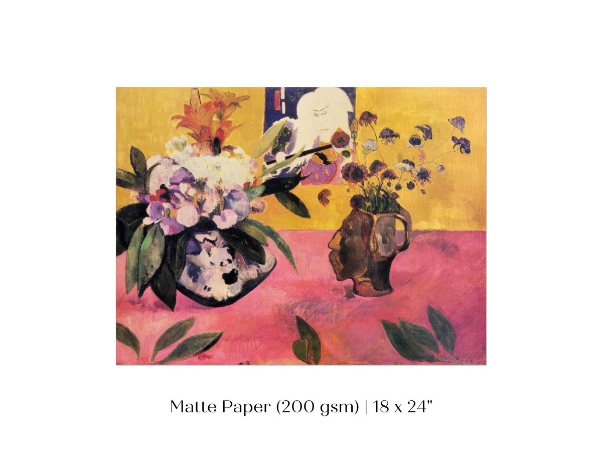 Still Life with Head - Shaped Vase and Japanese Woodcut | P325 - Single Art Prints - Piccolo Fiore Prints