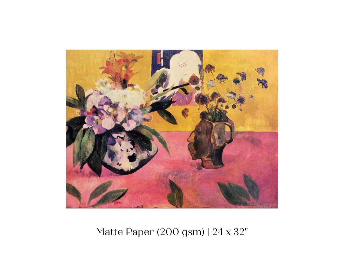 Still Life with Head - Shaped Vase and Japanese Woodcut | P325 - Single Art Prints - Piccolo Fiore Prints
