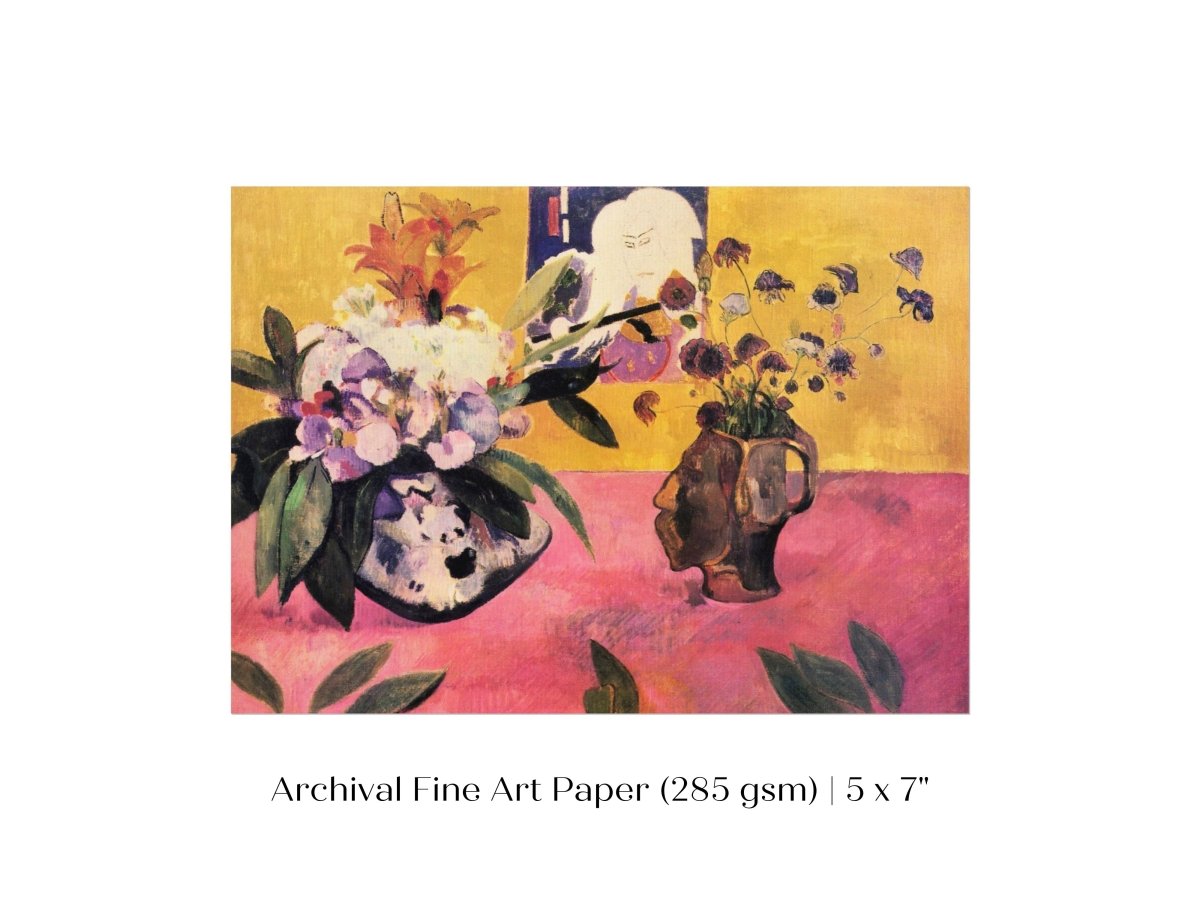 Still Life with Head - Shaped Vase and Japanese Woodcut | P325 - Single Art Prints - Piccolo Fiore Prints
