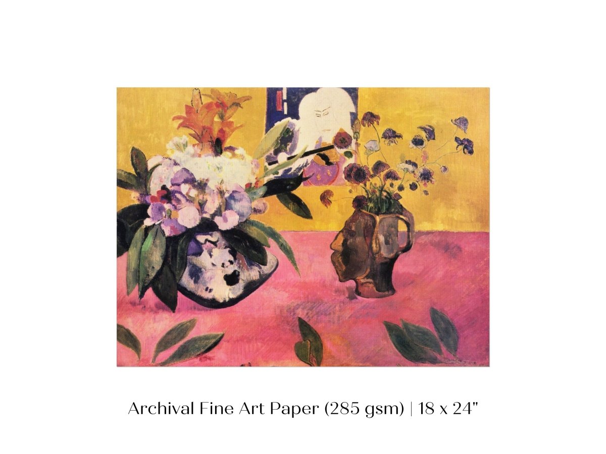 Still Life with Head - Shaped Vase and Japanese Woodcut | P325 - Single Art Prints - Piccolo Fiore Prints