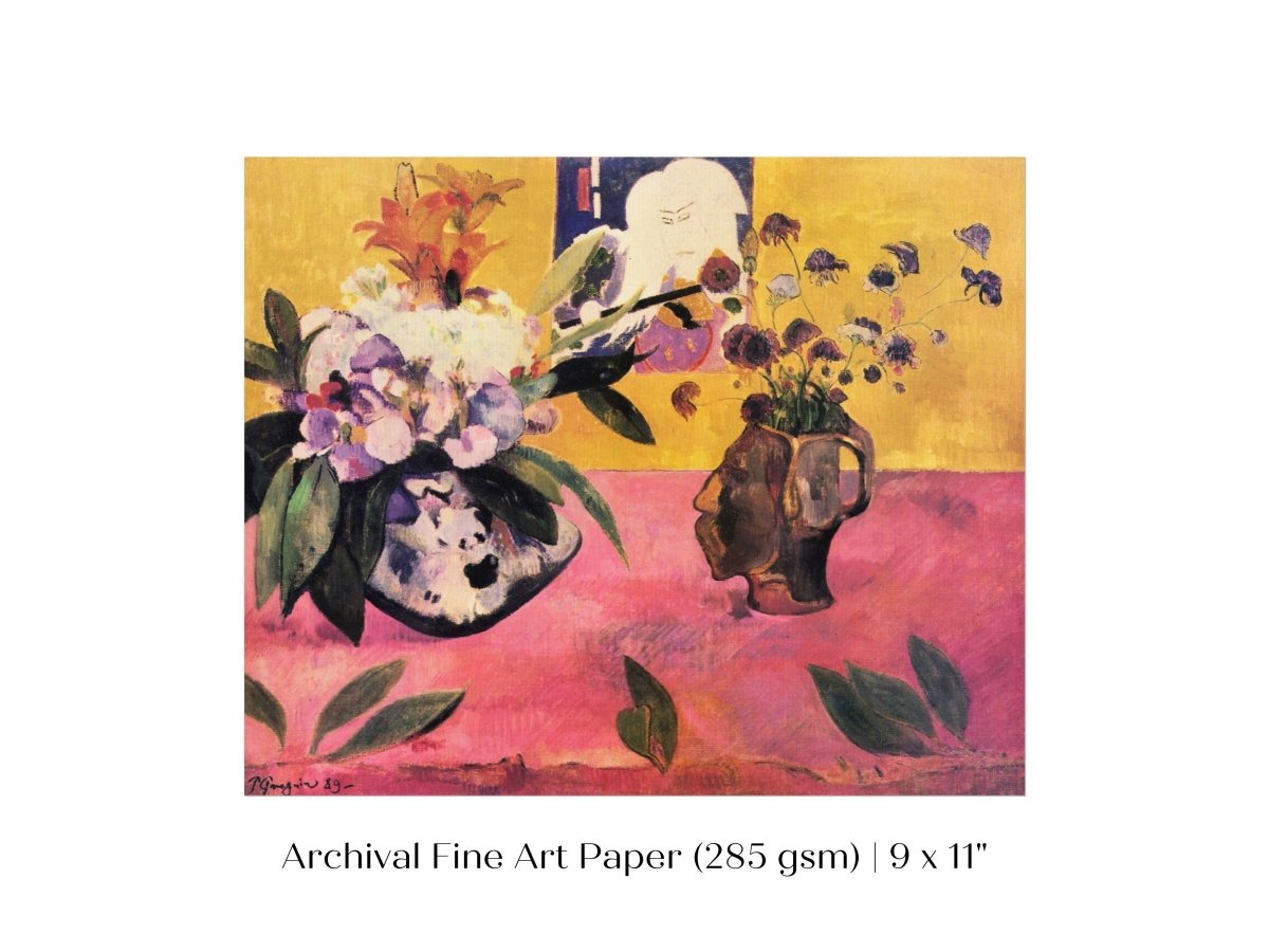 Still Life with Head - Shaped Vase and Japanese Woodcut | P325 - Single Art Prints - Piccolo Fiore Prints