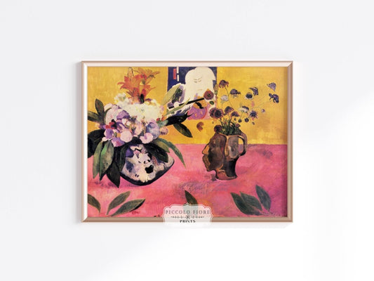 Still Life with Head - Shaped Vase and Japanese Woodcut | P325 - Single Art Prints - Piccolo Fiore Prints