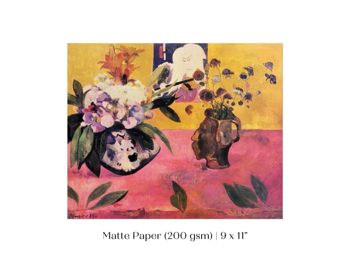 Still Life with Head - Shaped Vase and Japanese Woodcut | P325 - Single Art Prints - Piccolo Fiore Prints