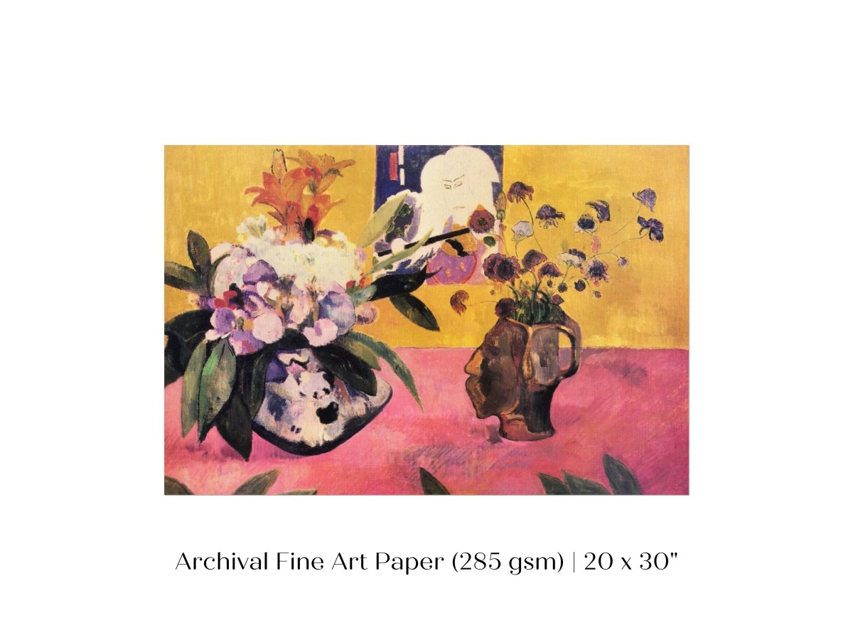 Still Life with Head - Shaped Vase and Japanese Woodcut | P325 - Single Art Prints - Piccolo Fiore Prints