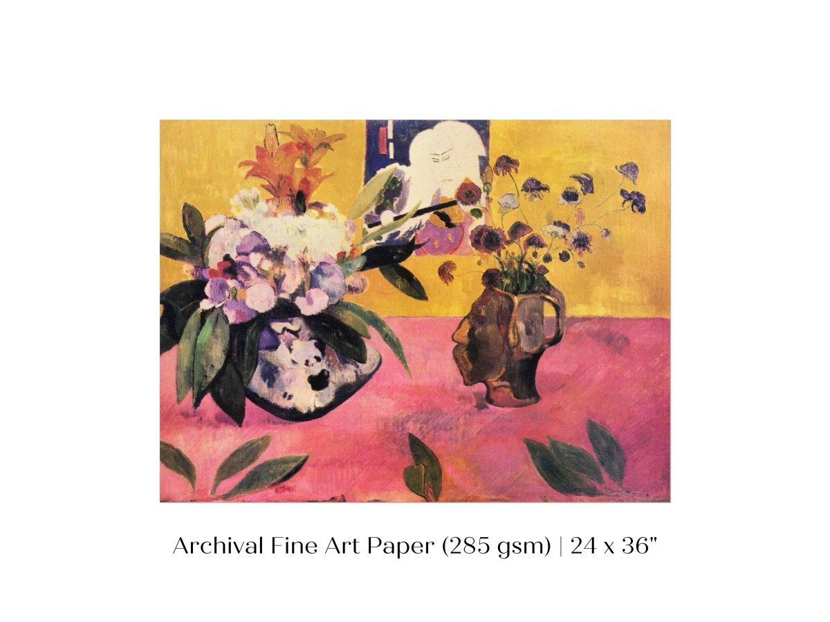 Still Life with Head - Shaped Vase and Japanese Woodcut | P325 - Single Art Prints - Piccolo Fiore Prints